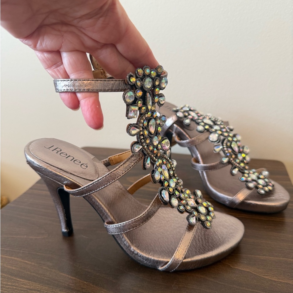 J.Renee Pewter Embellished Women's Heels, Prom